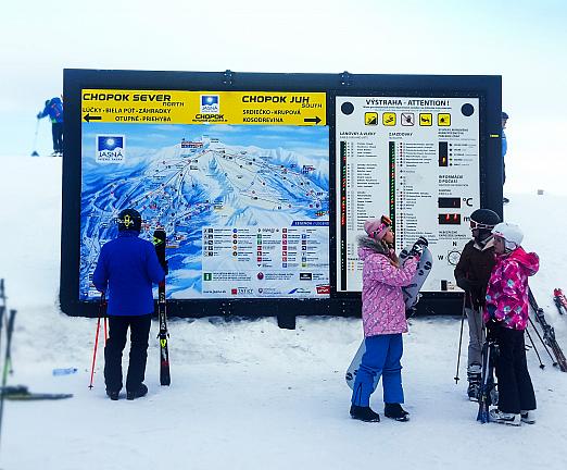 Mapa strediska, Chopok, Nízke Tatry, Jasná