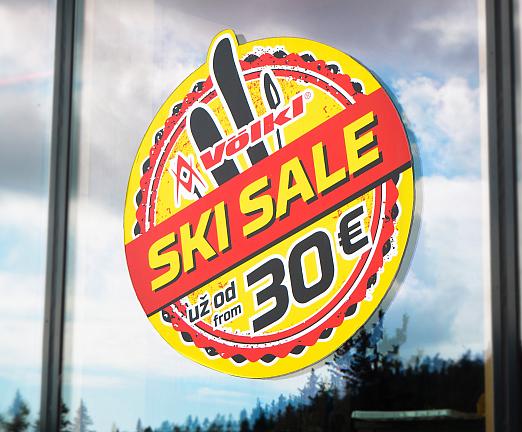 Tvarovo predrezaná samolepka Ski Sale