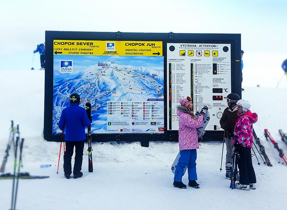 Mapa strediska, Chopok, Nízke Tatry, Jasná